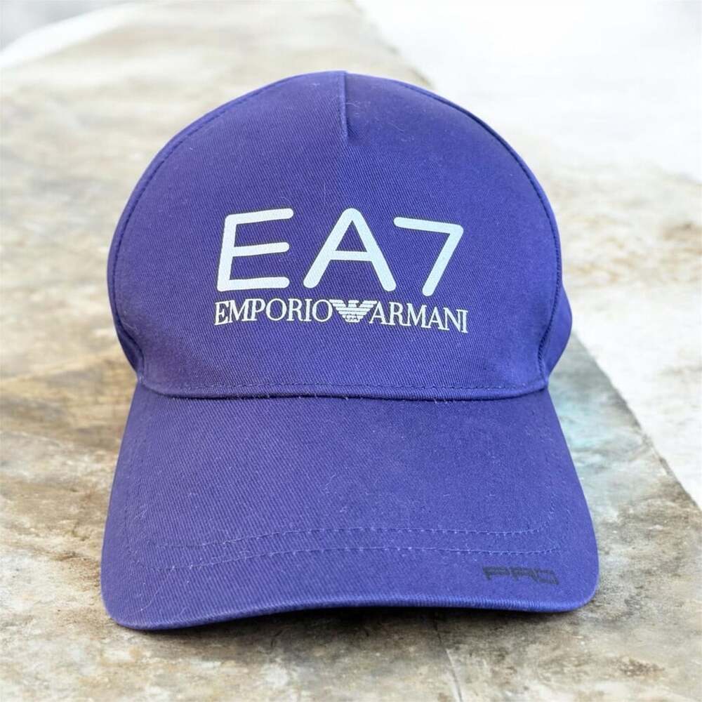 EA7 Emporio Armani Baseball Cap Size M Blue Logo Adjustable Hat